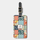 Bloemen Patchwork Patchwork Patroon (6) Bagagelabel (Voorkant verticaal)