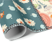  Bloemen Patchwork Patchwork Patroon (6) Cadeaupapier (Rol Hoek)