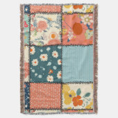 Bloemen Patchwork Patchwork Patroon (6) Deken (Voorkant Verticaal)