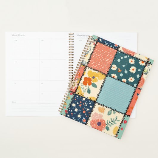 Bloemen Patchwork Patchwork Patroon (6) Planner (Display)
