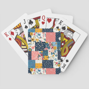 Bloemen Patchwork Patchwork Patroon (6) Pokerkaarten