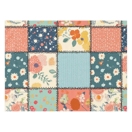  Bloemen Patchwork Patchwork Patroon (6) Tafelkleed (Voorkant (Horizontaal))