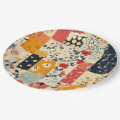  Bloemen Patchwork Patchwork Patroon (8) Papieren Bordje (Gekanteld)