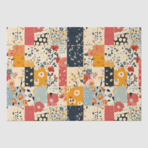 Bloemen Patchwork Patchwork Patroon (8) Tissuepapier