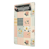 Bloemen Patchwork Patroon - Pastel (1) Mini Klembord (Angled2)