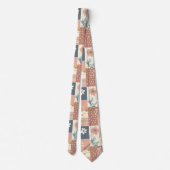 Bloemen Patchwork Patroon - Pastel (2) Stropdas (Achterkant)