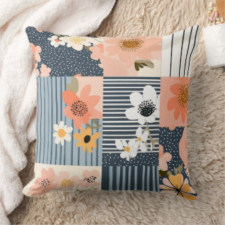  Bloemen Patchwork Patroon - Pastel (3) Kussen