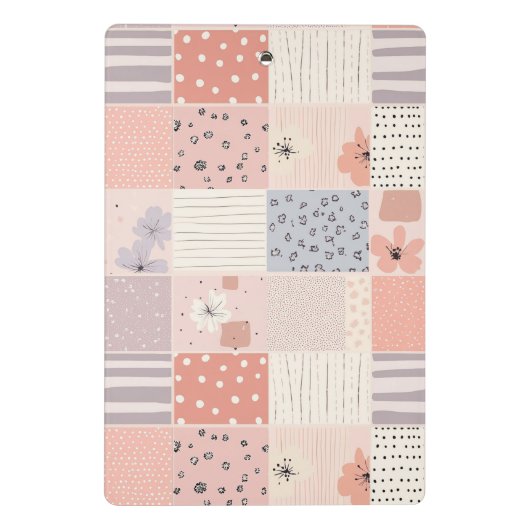  Bloemen Patchwork Patroon - Pastel (3) Mini Klembord (Achterkant)
