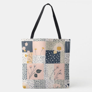 Bloemen Patchwork Patroon - Pastel (5) Draagtas