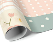  Bloemen Patchwork Patroon - Pastel (6) Cadeaupapier (Rol Hoek)