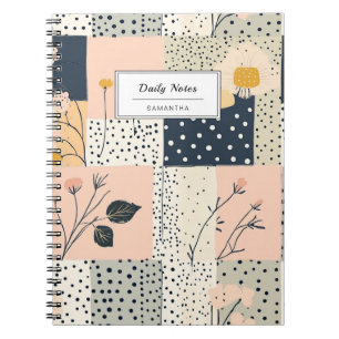 Bloemen Patchwork Patroon - Pastel (8) Notitieboek