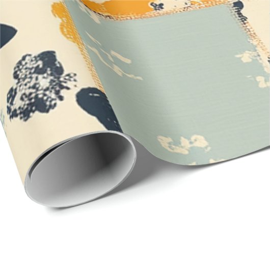 Bloemen Patchwork Quilt Patroon Cadeaupapier (Rol Hoek)