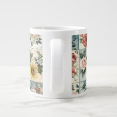  Bloemen Patchwork Style Design Extra Grote Beker (Achterkant)