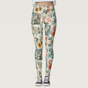  Bloemen Patchwork Style Design Leggings