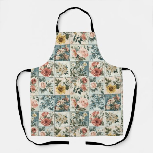  Bloemen Patchwork Style Design Schort (Voorkant)
