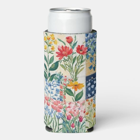 Bloemen Patchwork Tuinbloemen Patroon (Seltzer Voorkant)