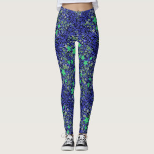 Bloemen patroon 08.b Zwart BG Leggings