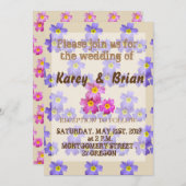 Bloemen Patroon Bruiloft uitnodiging (Voorkant / Achterkant)