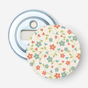 Bloemen Patroon Flesopener Button Flesopener