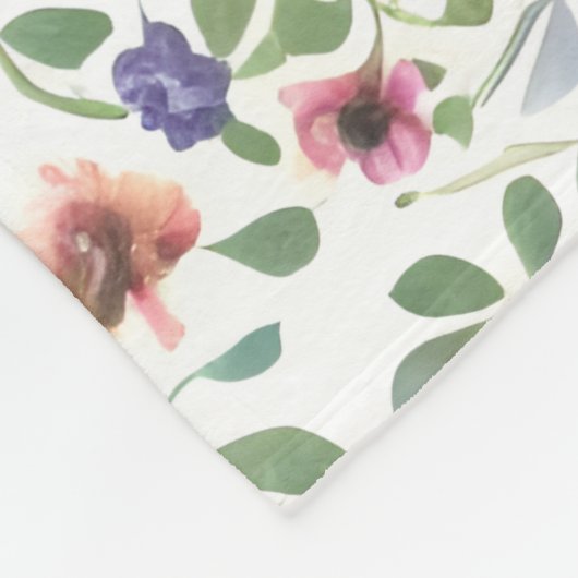 Bloemen patroon Heliotrope bloemen Fleece Deken (Hoek)