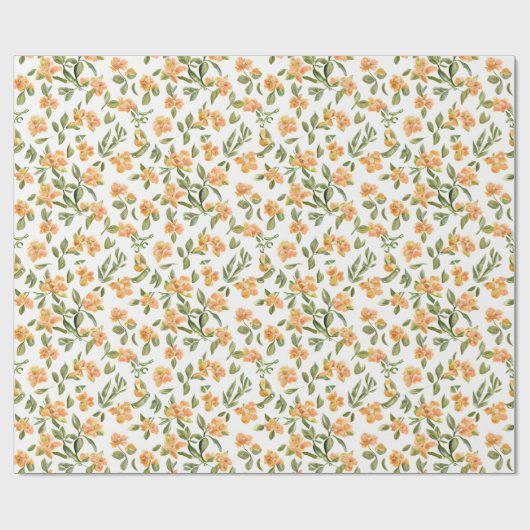 Bloemen Patroon Honeysuckle Flowers Cadeaupapier (Vlak)