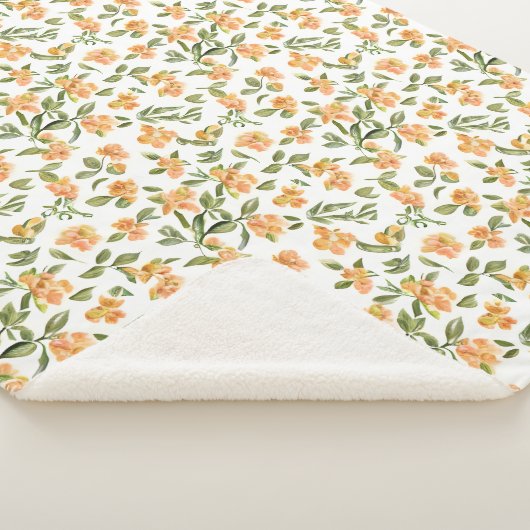 Bloemen Patroon Honeysuckle Flowers Sherpa Deken (3/4)