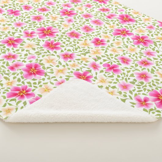 Bloemen Patroon Impatiens Bloemen Sherpa Deken (3/4)