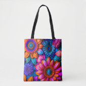 Bloemen patroon in boho stijl draagtas (Voorkant)