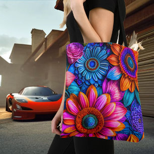 Bloemen patroon in boho stijl draagtas