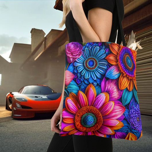 Bloemen patroon in boho stijl draagtas