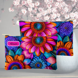 Bloemen patroon in boho stijl, personaliseerbaar etui