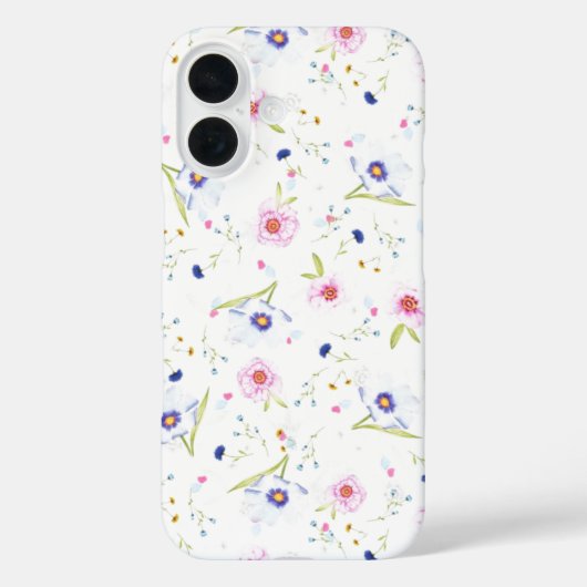 Bloemen Patroon iPhone Case (Achterkant)
