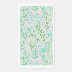 Bloemen Patroon klassiek Groene toon A02.b Off Whi Servet