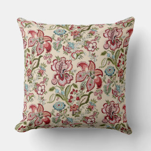 Bloemen Patroon Kleurrijke Trendy Bloemen Roze Gro Kussen
