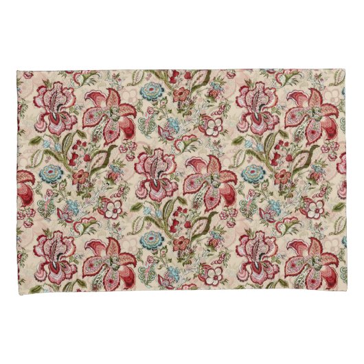 Bloemen Patroon Kleurrijke Trendy Bloemen Roze Gro Kussensloop (Voorkant-Rechts)