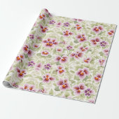 Bloemen Patroon Pansy Flowers Cadeaupapier (Uitgerold)
