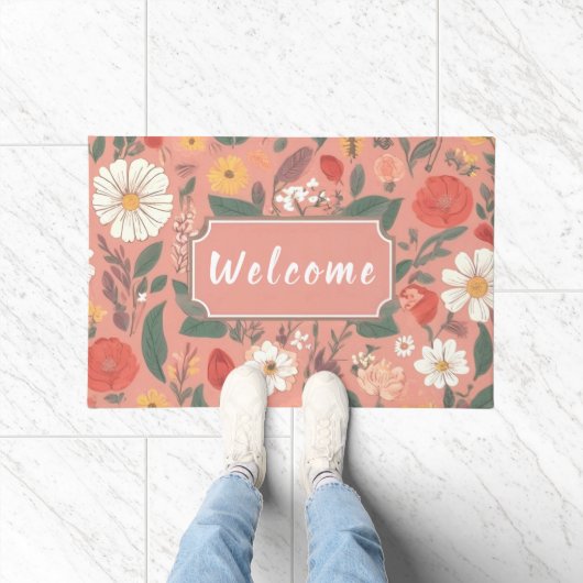 Bloemen Patroon Welkom Mat (Binnen)