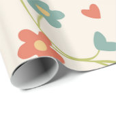 Bloemen Patroon Wrapping Papier (Rol Hoek)