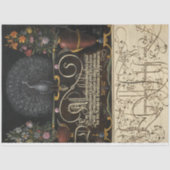 Bloemen, peracock, Butterflies en kalligrafie Tissuepapier (Voorkant)