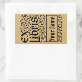 Bloemen Persoonlijke Ex-Libris Sjabloon Rechthoekige Sticker (Tas)