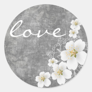 Bloemen: Perzik bloesem bruiloft traktas Sticker