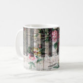 Bloemen pianist keyboard muziek koffiemok (Voorkant links)