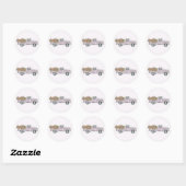 bloemen pick-up truck ronde sticker (Vel)