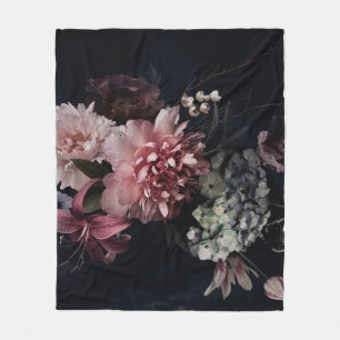 bloemen. pinda's, tulpen, lily, hydrangea fleece deken