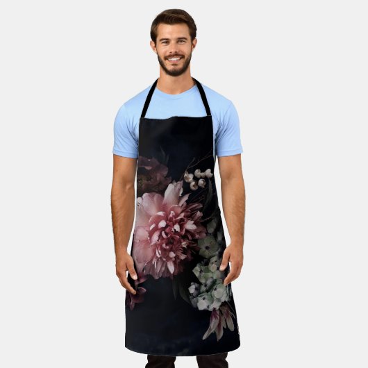 bloemen. pinda's, tulpen, lily, hydrangea schort (Gedragen)