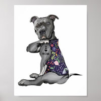 Bloemen Pitbull - I Love Mom Hippie Dog Pitbull Ta