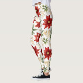 Bloemen Poinsettia Rode Bloem Leggings (Links)