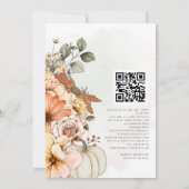 Bloemen Pompoen Herfst Wij Doen QR Code Bruiloft Kaart (Achterkant)