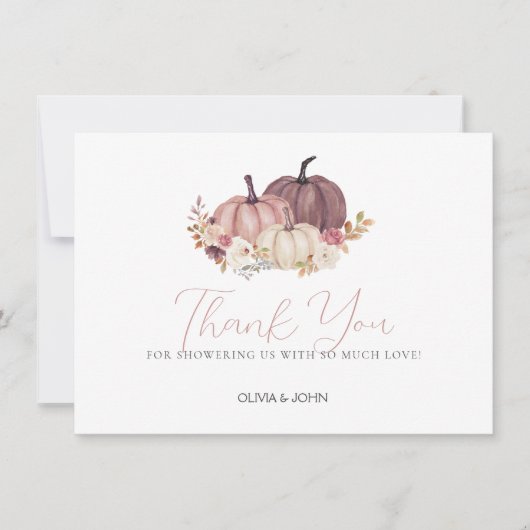 Bloemen pompoen tuin feest bedankkaart (Voorkant)