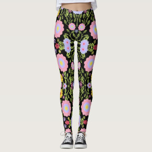 Bloemen Pop kunst schilderij naadloos patroon Leggings